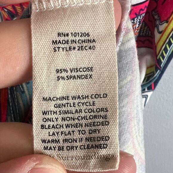 Soft‎ Surroundings Womens M Tigerwood Tunic Top Artsy Boho Coastal Resort Beach - Picture 7 of 11